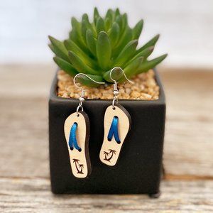 Laser cut and hand made fun flip flop earrings